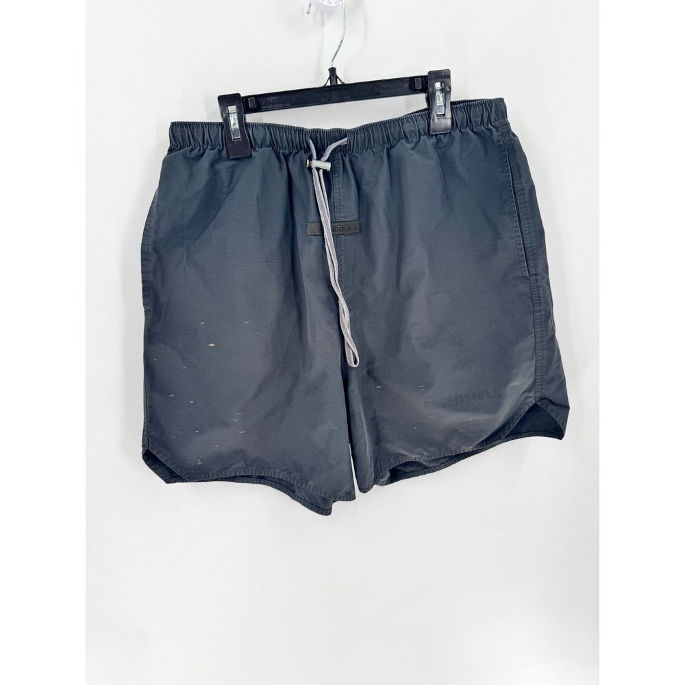 Fear of God Essentials Flaw Volley Shorts Men M Black Nylon Drawstring Athletic